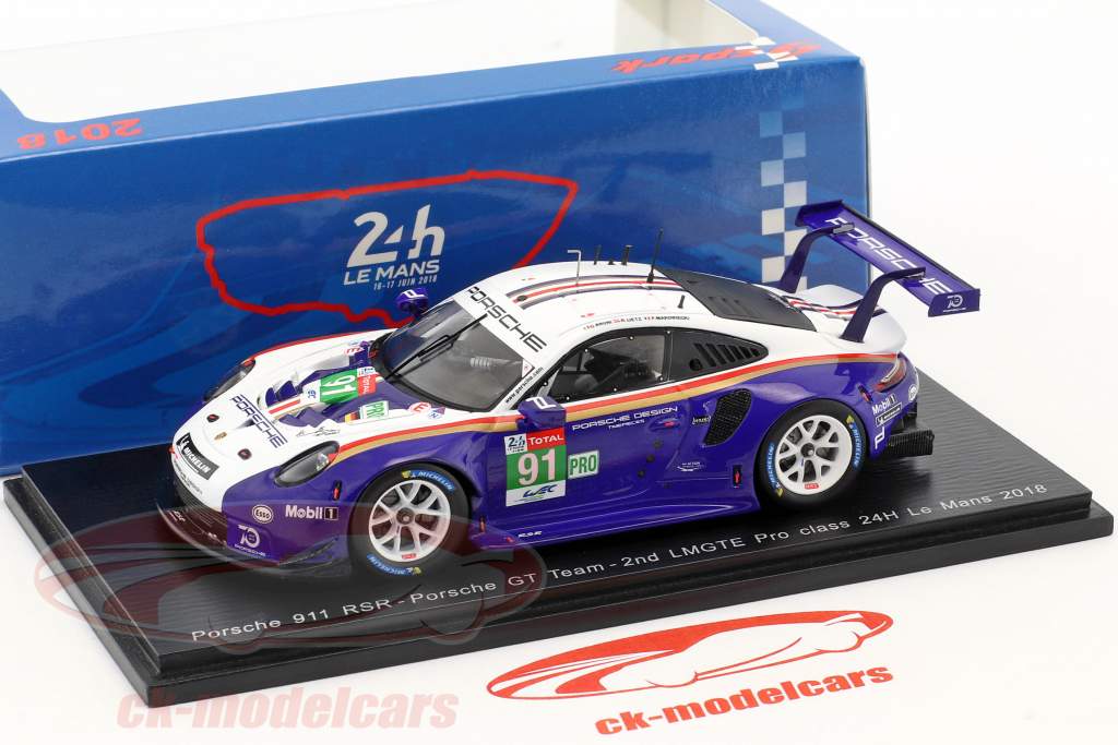 Porsche 911 (991) GT3 RSR #91 2º LMGTE Pro classe 24h LeMans 2018 1:43 Spark