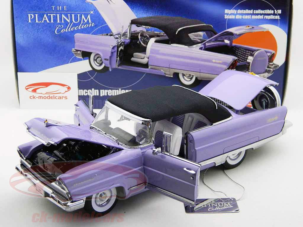 Lincoln Premiere Closed Convertible Jaar 1956 violet zwart 1:18 SunStar
