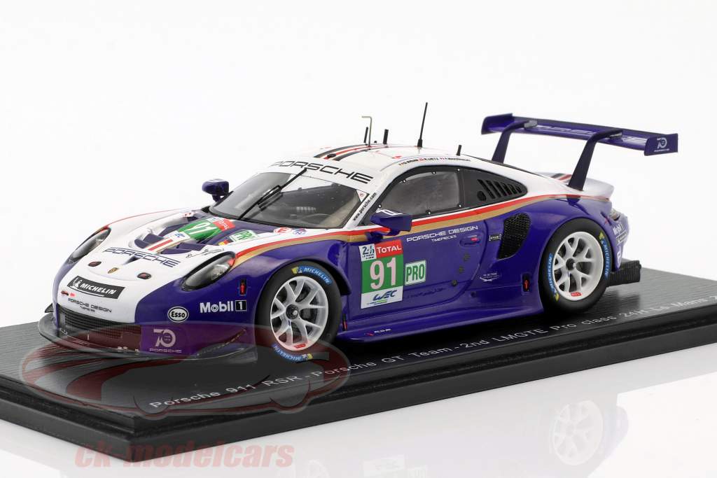 Porsche 911 (991) GT3 RSR #91 2º LMGTE Pro classe 24h LeMans 2018 1:43 Spark