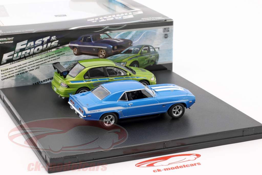 Greenlight 1:43 2-Car 集Chevrolet Camaro 和Mitsubishi Lancer