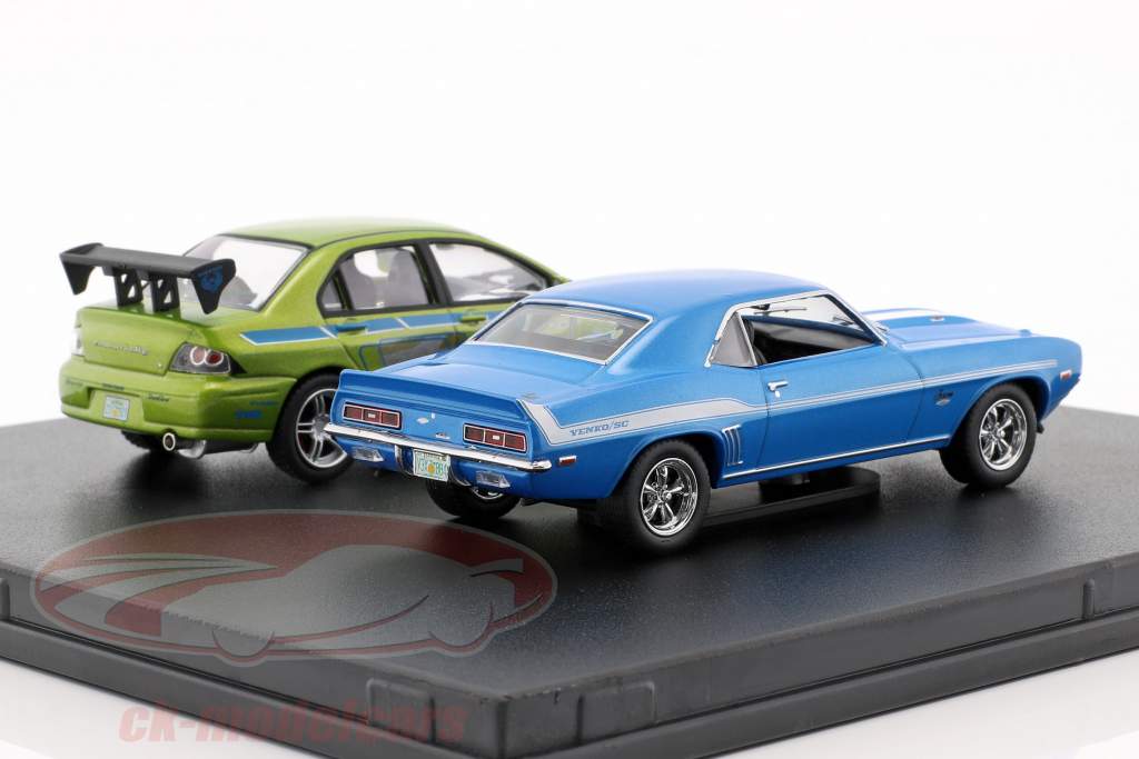 Fast and Furious 2-Car ensemble Chevrolet Camaro et Mitsubishi Lancer 1:43 Greenlight