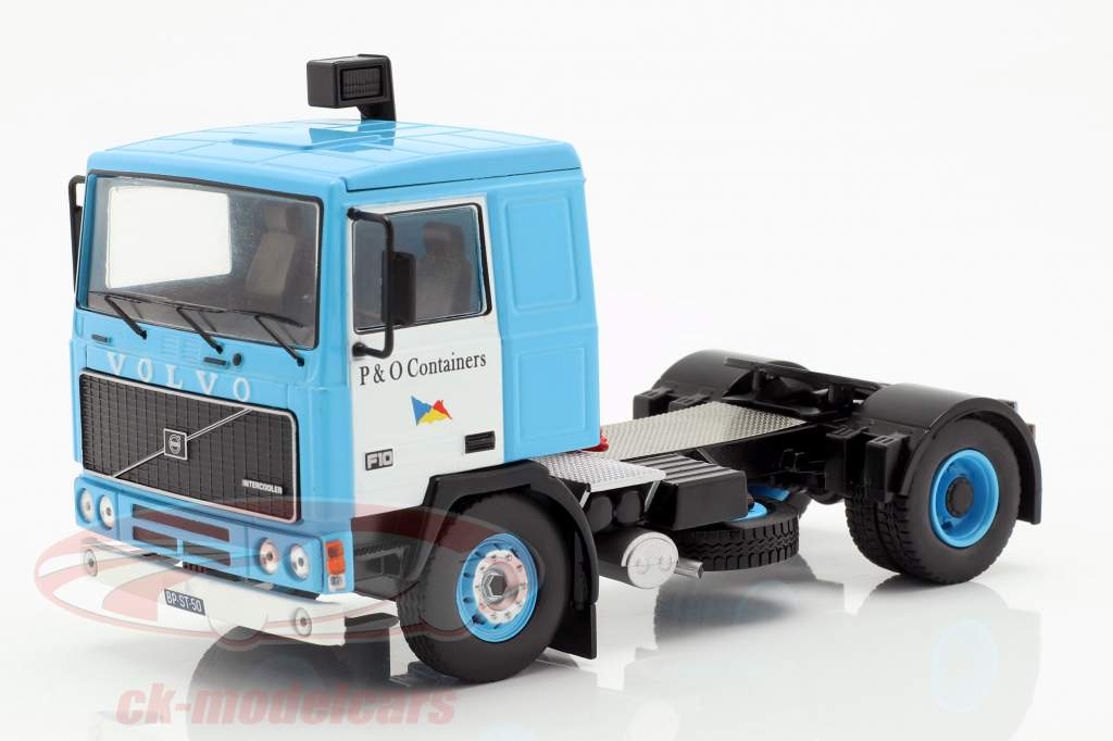 Volvo F10 camion con P&O camion container anno di costruzione 1983 blu 1:43 Ixo