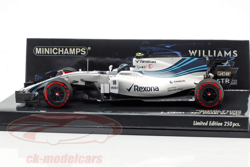 Lance Stroll Williams FW40 #18 Abu Dhabi GP formule 1 2017 1:43 Minichamps
