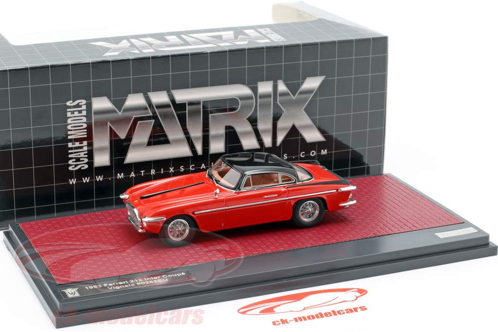 Ferrari 212 Inter Coupe Vignale 築 1953 赤 / 黒 1:43 Matrix