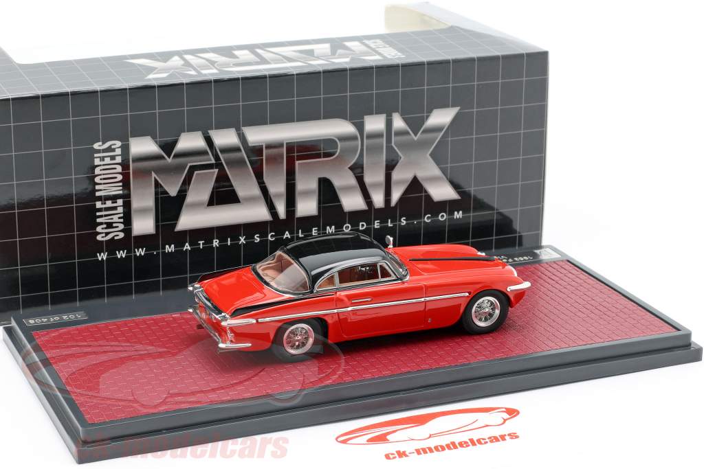 Ferrari 212 Inter Coupe Vignale 築 1953 赤 / 黒 1:43 Matrix