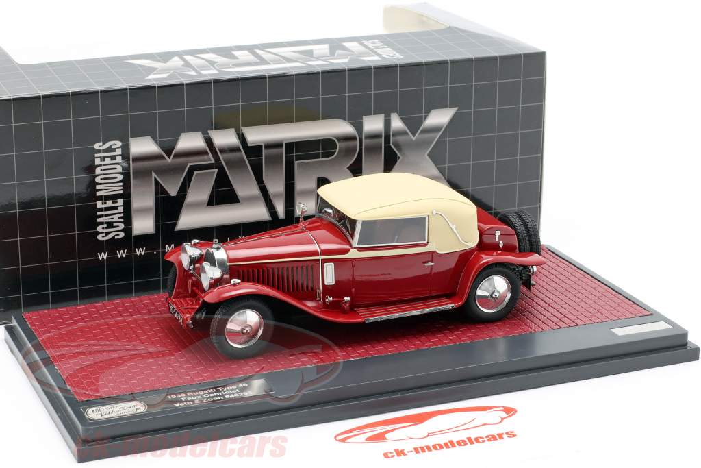 Bugatti タイプ 46 Faux カブリオレ Veth & Zoon 築 1930 赤 / ベージュ 1:43 Matrix