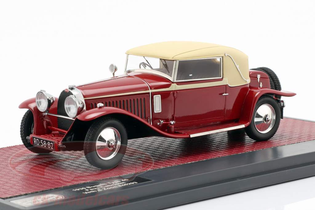 Bugatti タイプ 46 Faux カブリオレ Veth & Zoon 築 1930 赤 / ベージュ 1:43 Matrix