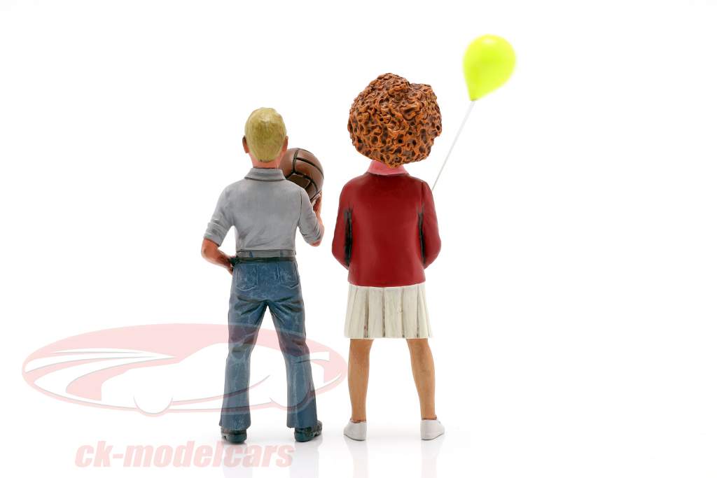 Figur Set 2 børn med ballon og bold 1:18 LeMansMiniatures