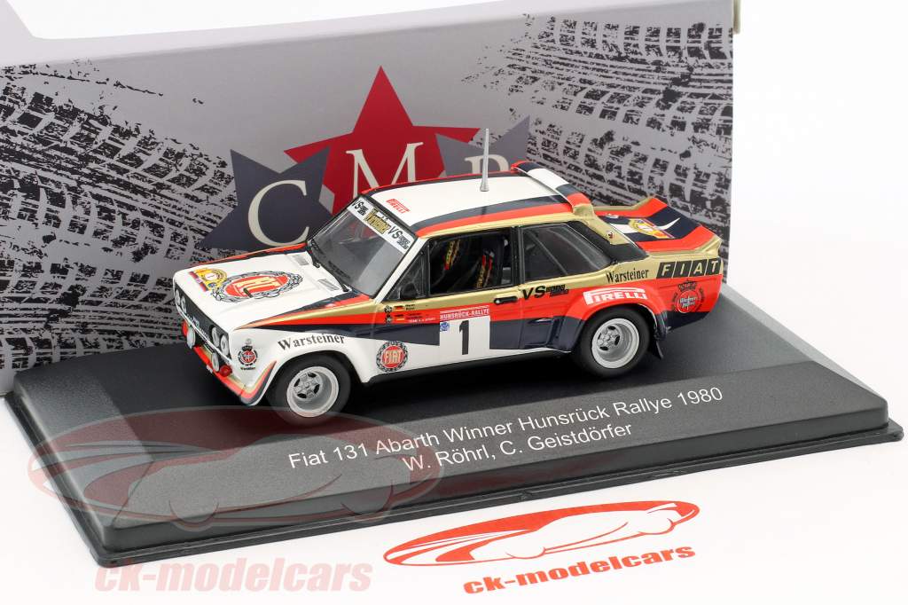 Fiat 131 Abarth #1 Vinder Hunsrück Rallye 1980 Röhrl, Geistdörfer 1:43 CMR