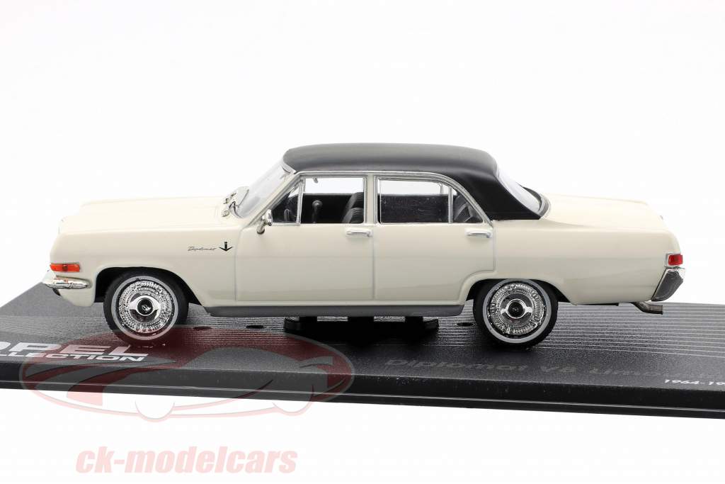 Opel Diplomat V8 Limousine Baujahr 1964 weiß mit schwarzem Dach 1:43 Ixo Altaya