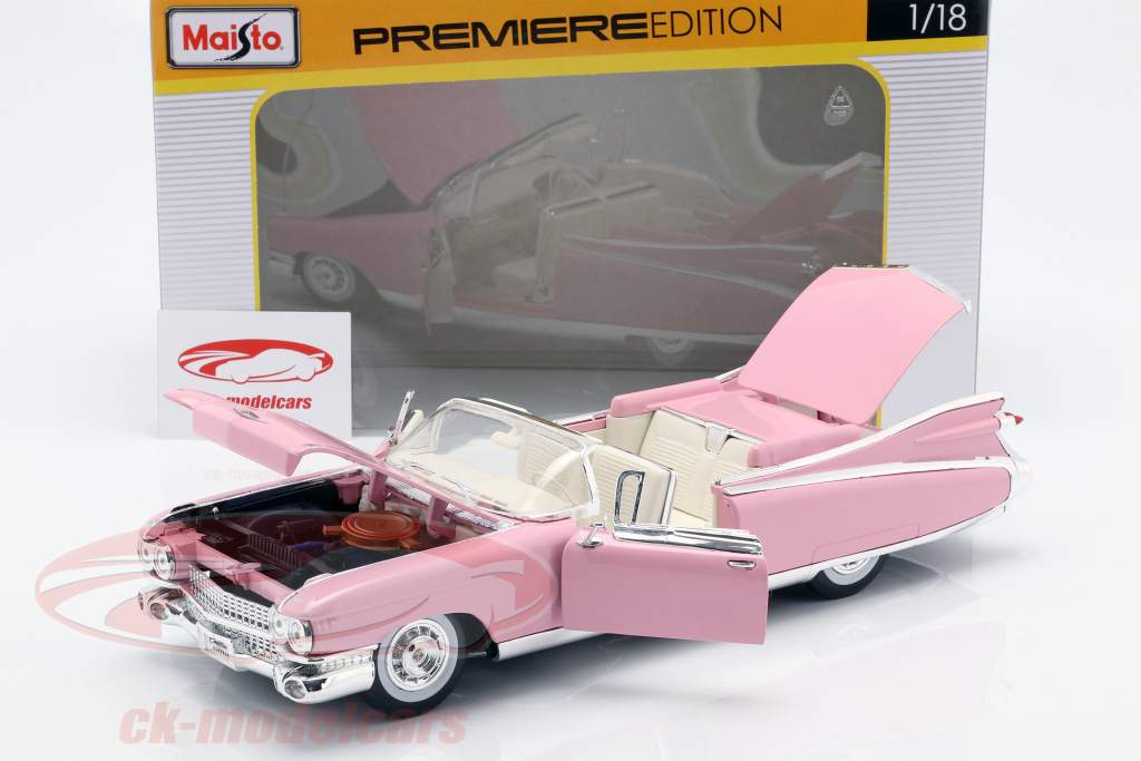 Cadillac Eldorado Biarritz År 1959 lyserød 1:18 Maisto