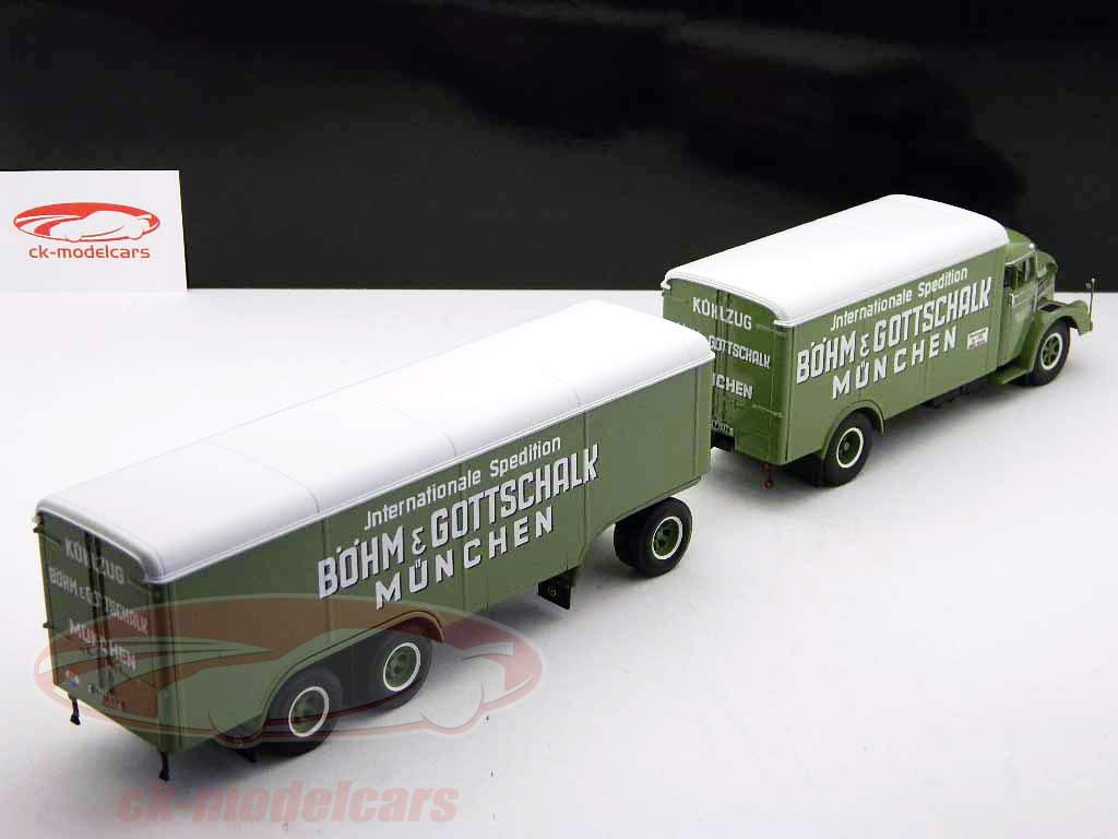 MAN F8 box trailer Böhm and Gottschalk Minichamps 1:43