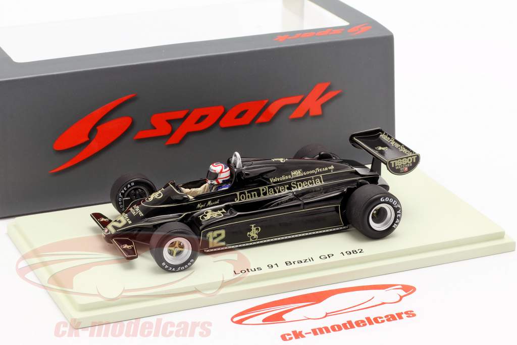 Nigel Mansell Lotus 91 #12 3 ° Brazil GP formula 1 1982 1:43 Spark