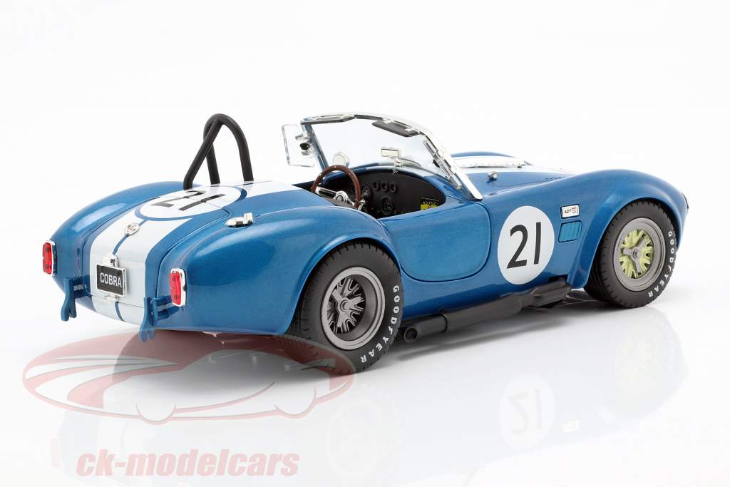 Shelby Cobra 427 Racing #21 1965 blauw / wit 1:18 CMR