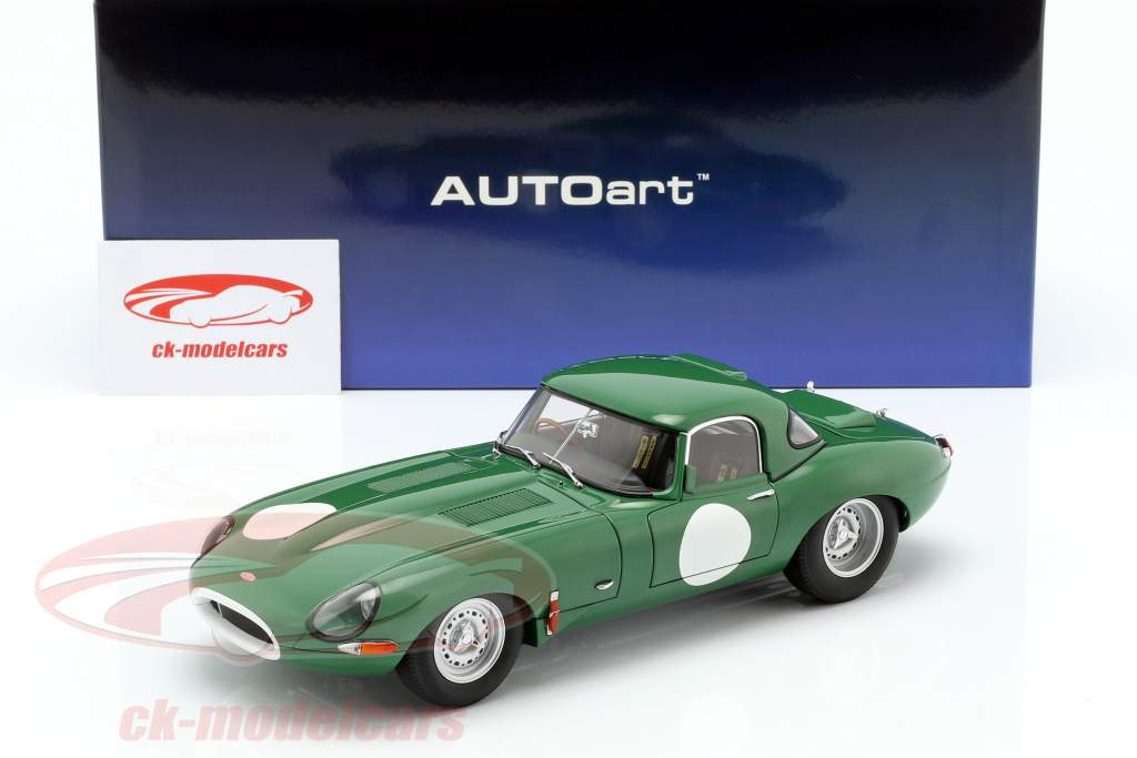 Jaguar Lightweight E-Type とともに リムーバブル トップ 濃緑色 1:18 AUTOart