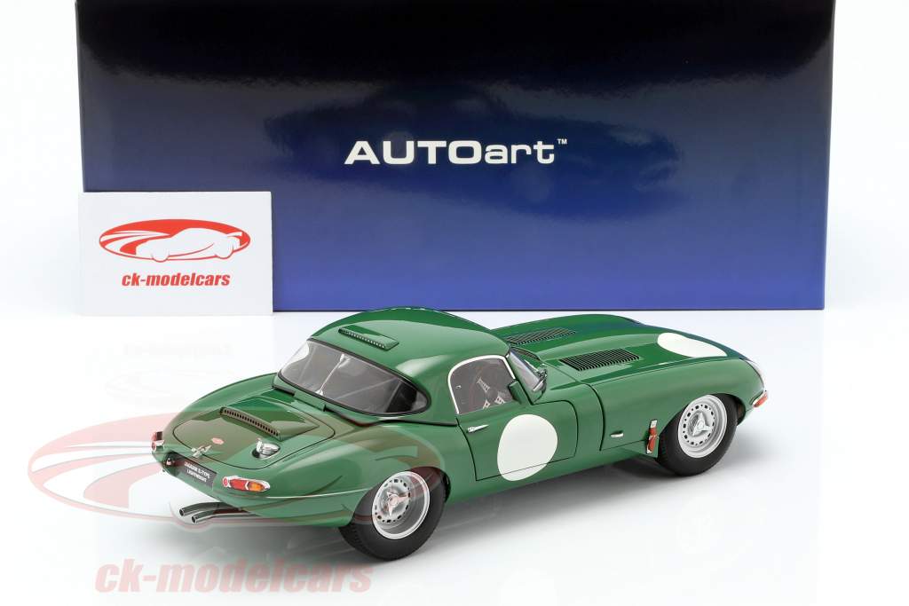 Jaguar Lightweight E-Type with removable Top dark green 1:18 AUTOart