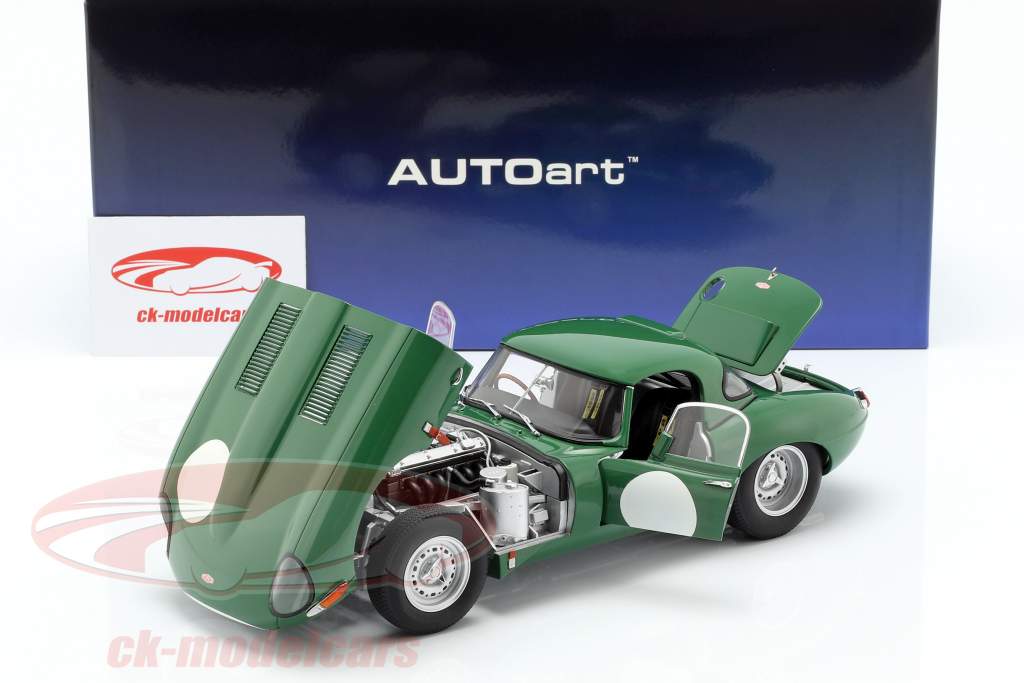 Jaguar Lightweight E-Type with removable Top dark green 1:18 AUTOart