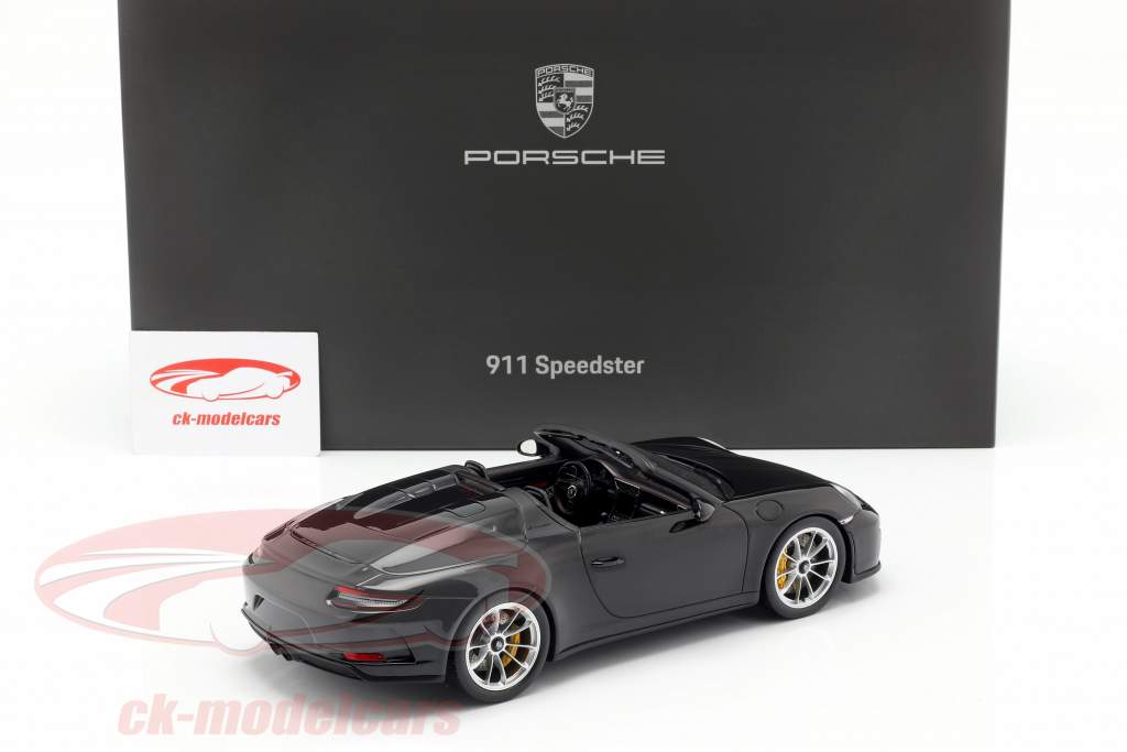 Porsche 911 (991 II) Speedster ano de construção 2019 com mostruário preto 1:18 Spark