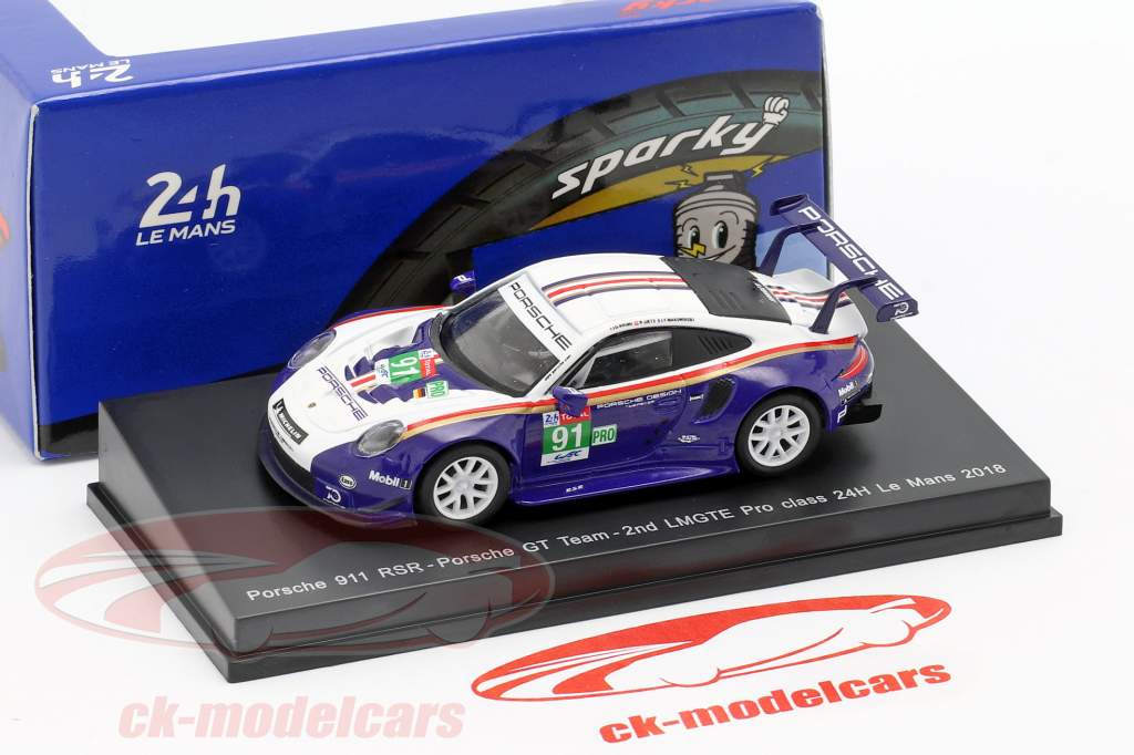 Porsche 911 (991) RSR #91 2 LMGTE Pro Class 24h LeMans 2018 1:64 Spark