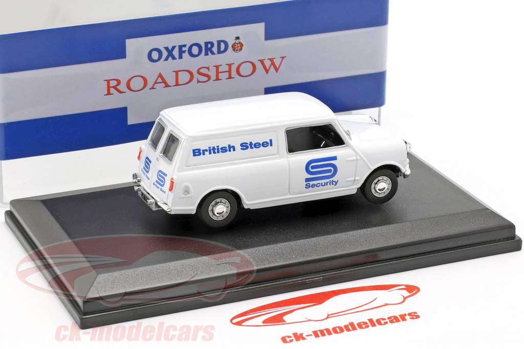 Austin Minivan British Steel Security blanc / bleu 1:43 Oxford