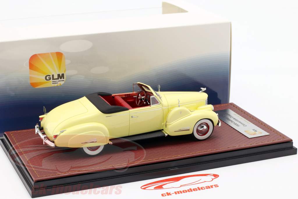 Cadillac V16 可兑换 轿跑车 Open Top 建造年份 1938 奶油 黄 1:43 GLM