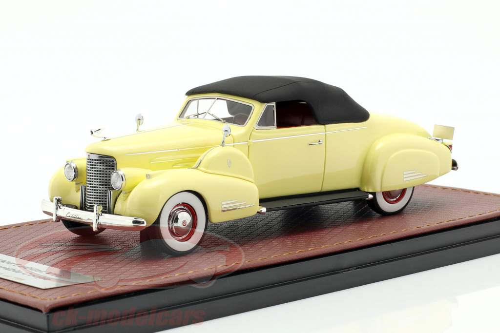 Cadillac V16 コンバーチブル クーペ Closed Top 築 1938 クリーム 黄色 1:43 GLM