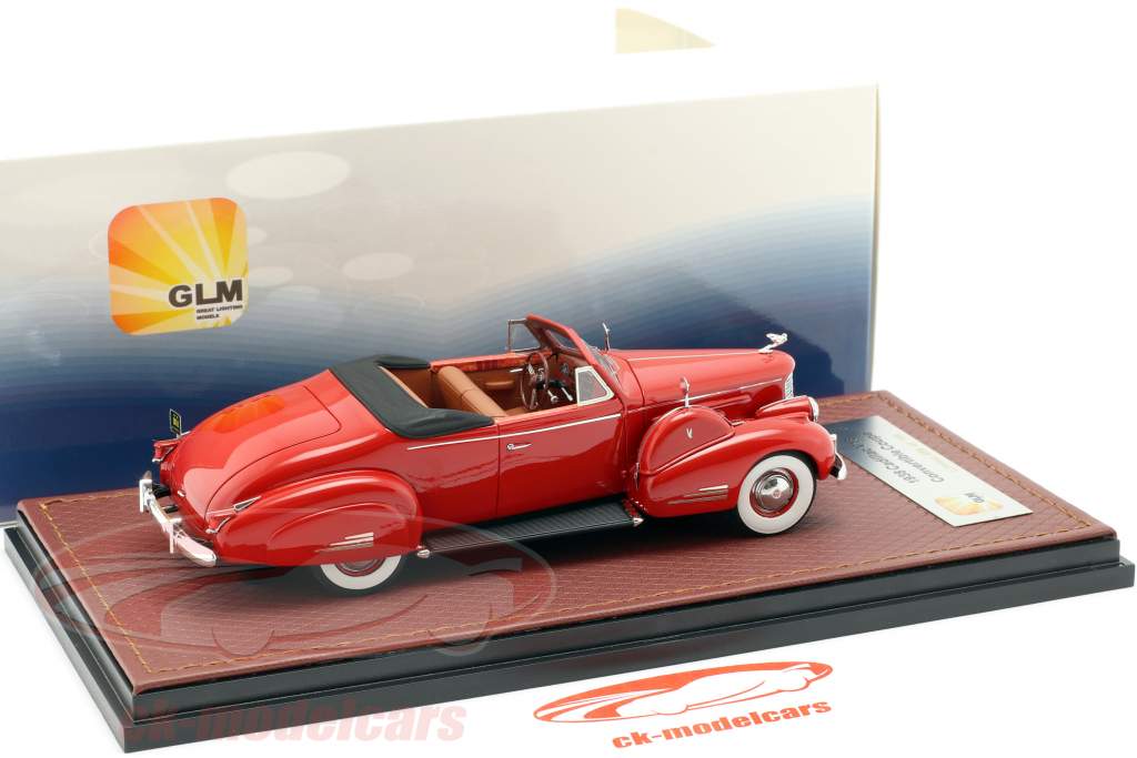 Cadillac V16 convertibile coupe Open Top anno di costruzione 1938 rosso 1:43 GLM