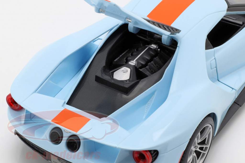 Ford GT Gulf Año de construcción 2019 Azul claro / naranja 1:18 Maisto