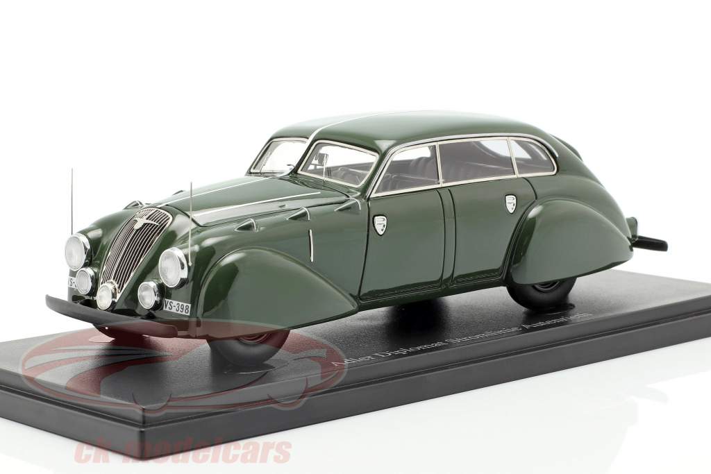 Adler Diplomat Stromlinie Autenrieth Bouwjaar 1938 donkergroen 1:43 AutoCult