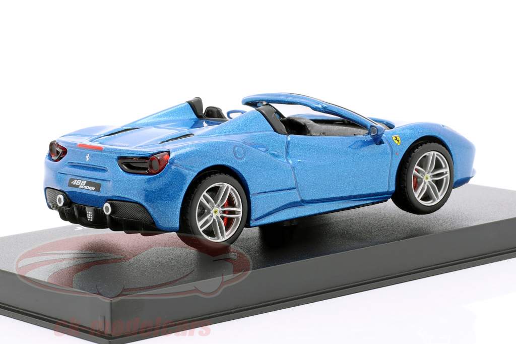 Ferrari 488 Spider year 2015 blue metallic 1:43 Bburago