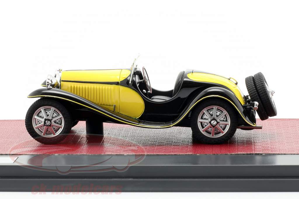 Bugatti T55 Roadster Opførselsår 1932 gul / sort 1:43 Matrix