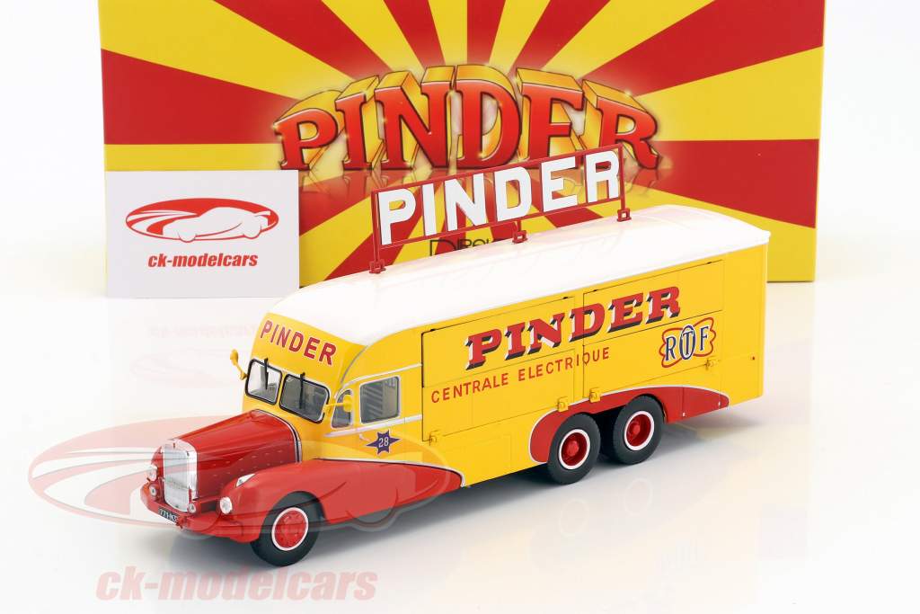 Bernard 28 elettrico camion Pinder circo anno di costruzione 1951 giallo / rosso 1:43 Direkt Collections