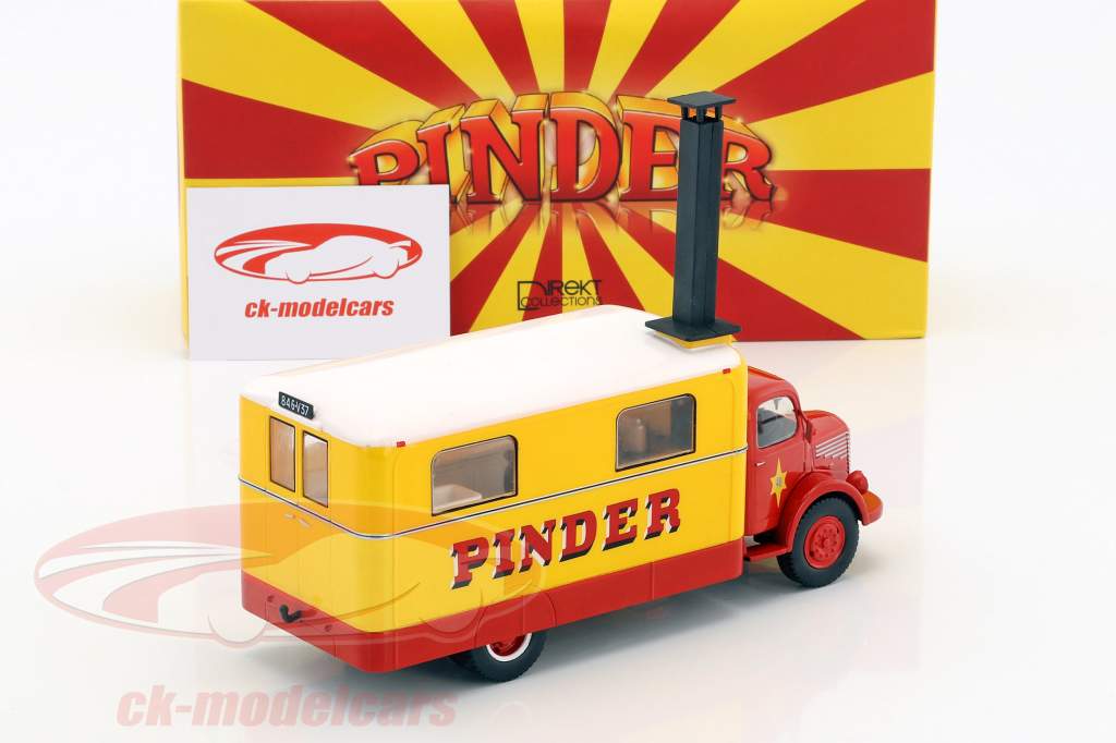Unic ZU 51 Køkken lastbil Pinder cirkus Opførselsår 1952 gul / rød 1:43 Direkt Collections