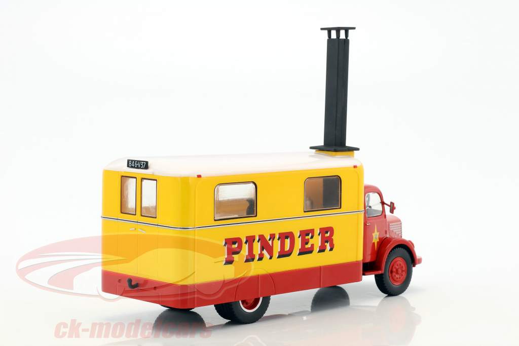 Unic ZU 51 Køkken lastbil Pinder cirkus Opførselsår 1952 gul / rød 1:43 Direkt Collections