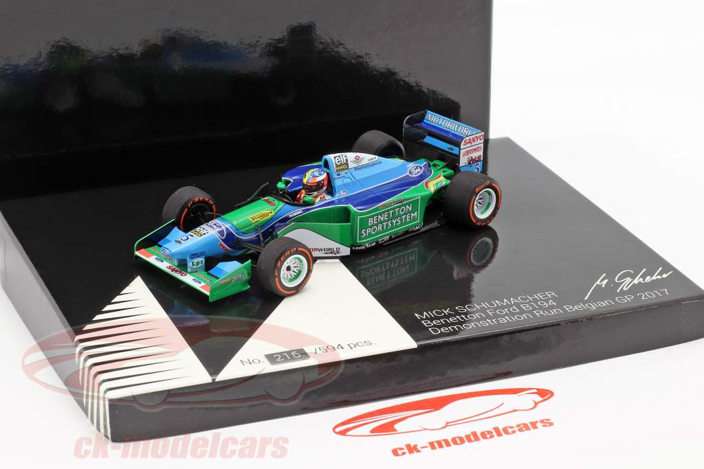 Mick Schumacher Benetton B194 #5 Demo Run GP Spa formule 1 2017 1:43 Minichamps