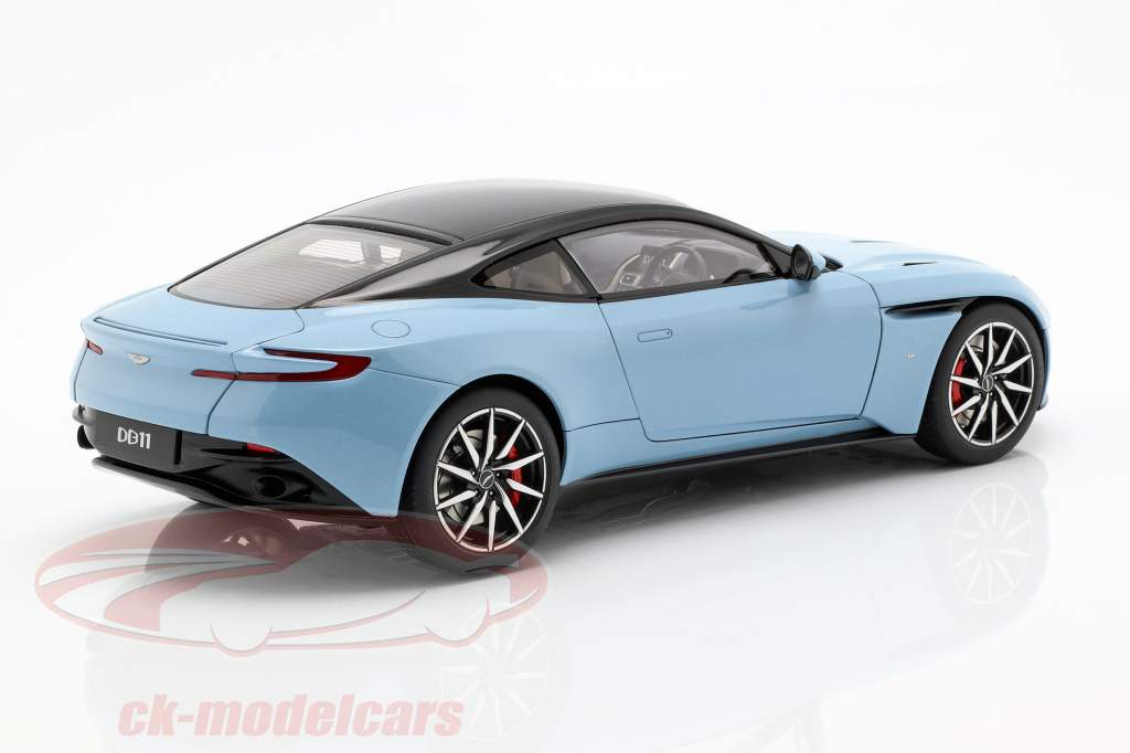 Aston Martin DB11 coupe ano de construção 2017 azul claro metálico 1:18 AUTOart