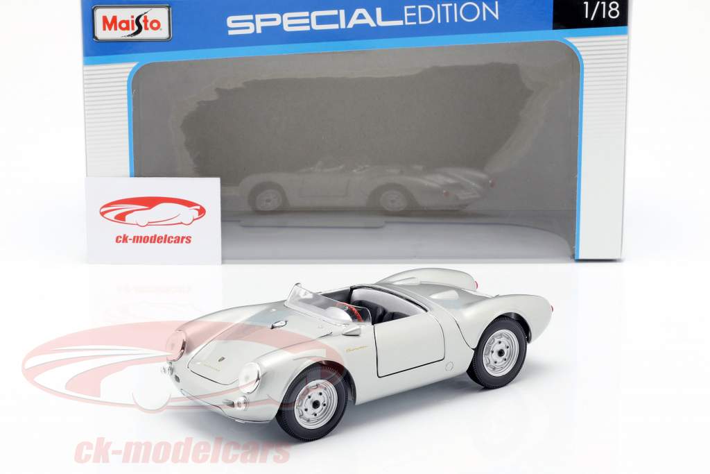 Porsche 550 A Spyder Anno 1950 argento 1:18 Maisto