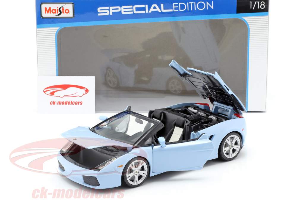 Lamborghini Gallardo Spyder bleu clair 1:18 Maisto