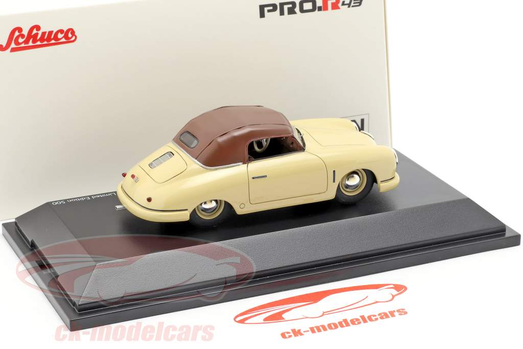 Porsche 356 Gmünd cabriolet Closed Top beige / marrone 1:43 Schuco