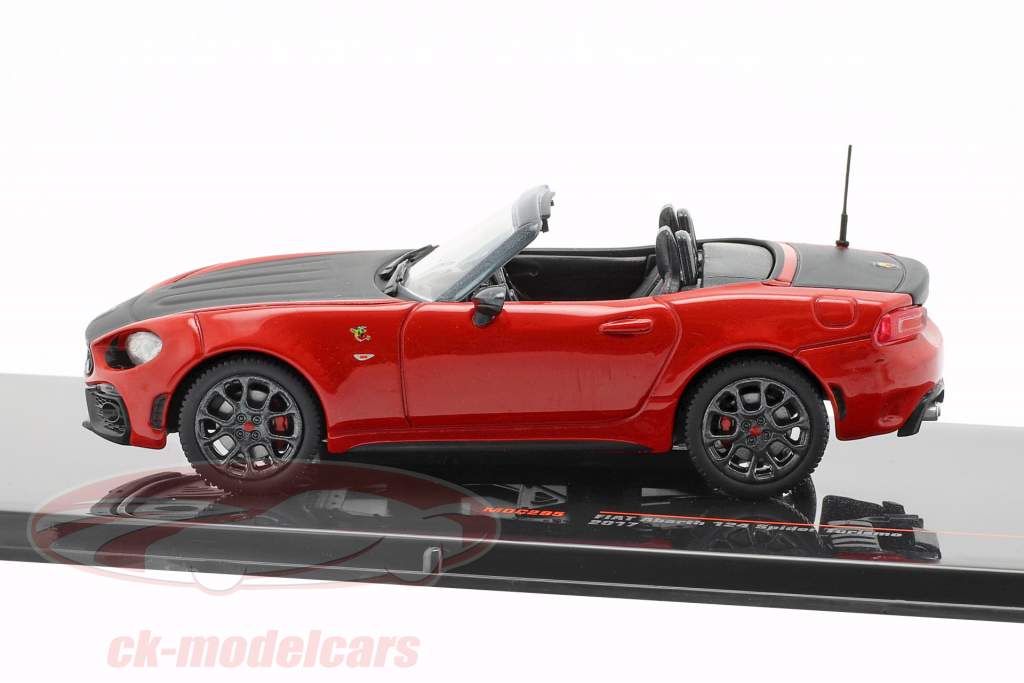 Fiat Abarth 124 Spider Turismo Bouwjaar 2017 rood / zwart 1:43 Ixo