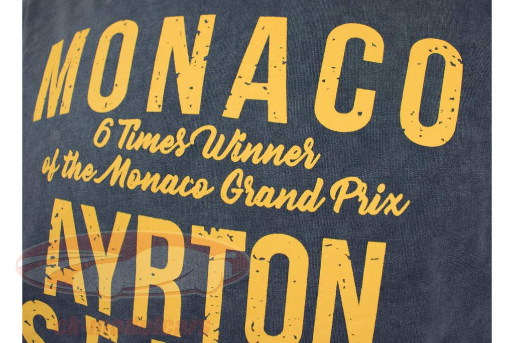 Ayrton Senna sweat à capuche 1er victoire Monaco GP formule 1 1987 bleu / jaune