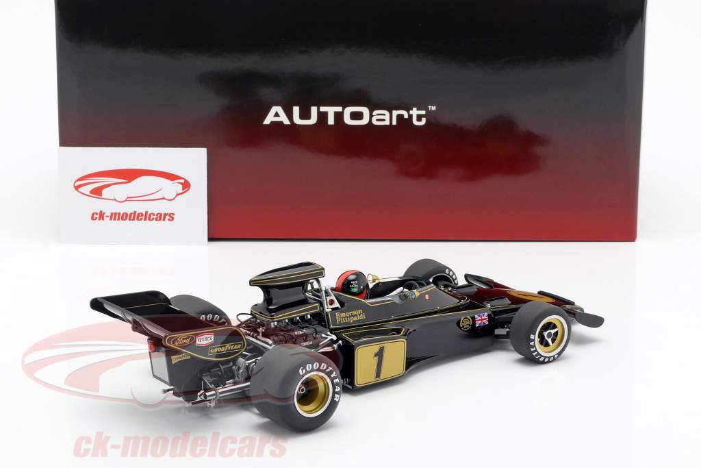 Emerson Fittipaldi Lotus 72E #1 公式 1 1973 同 司机 人物 1:18 AUTOart