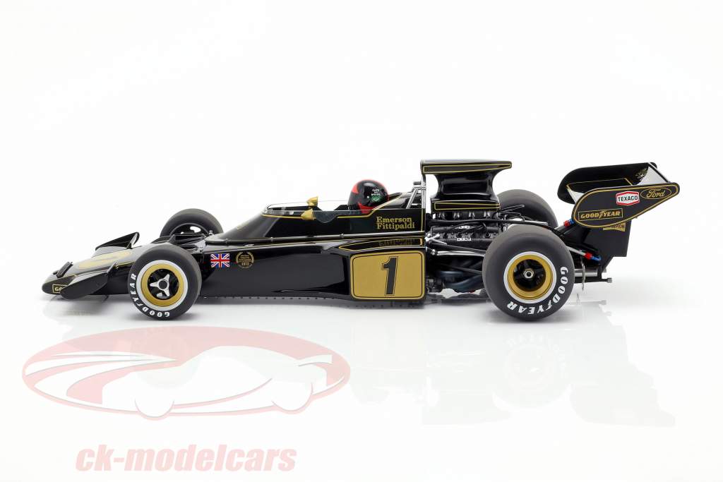Emerson Fittipaldi Lotus 72E #1 formule 1 1973 met bestuurder figuur 1:18 AUTOart