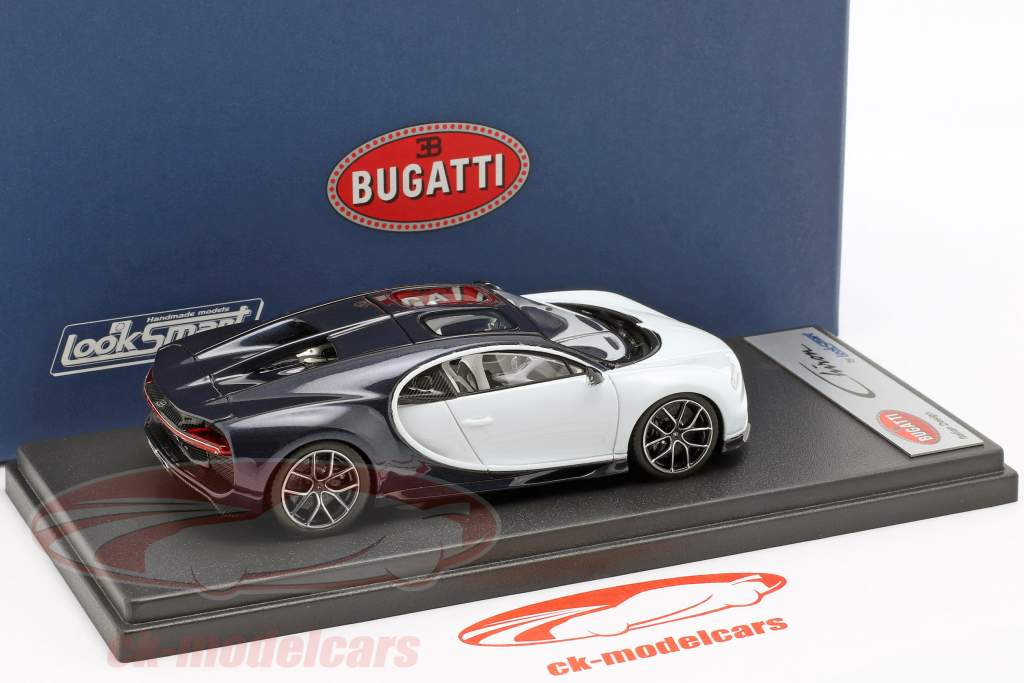 Bugatti Chiron Skyview hvid / mørkeblå metallisk 1:43 LookSmart