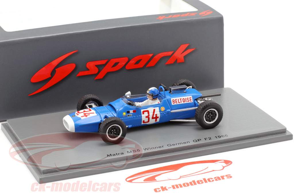 Jean-Pierre Beltoise Matra MS5 #34 vincitore Germania GP formula 2 1966 1:43 Spark