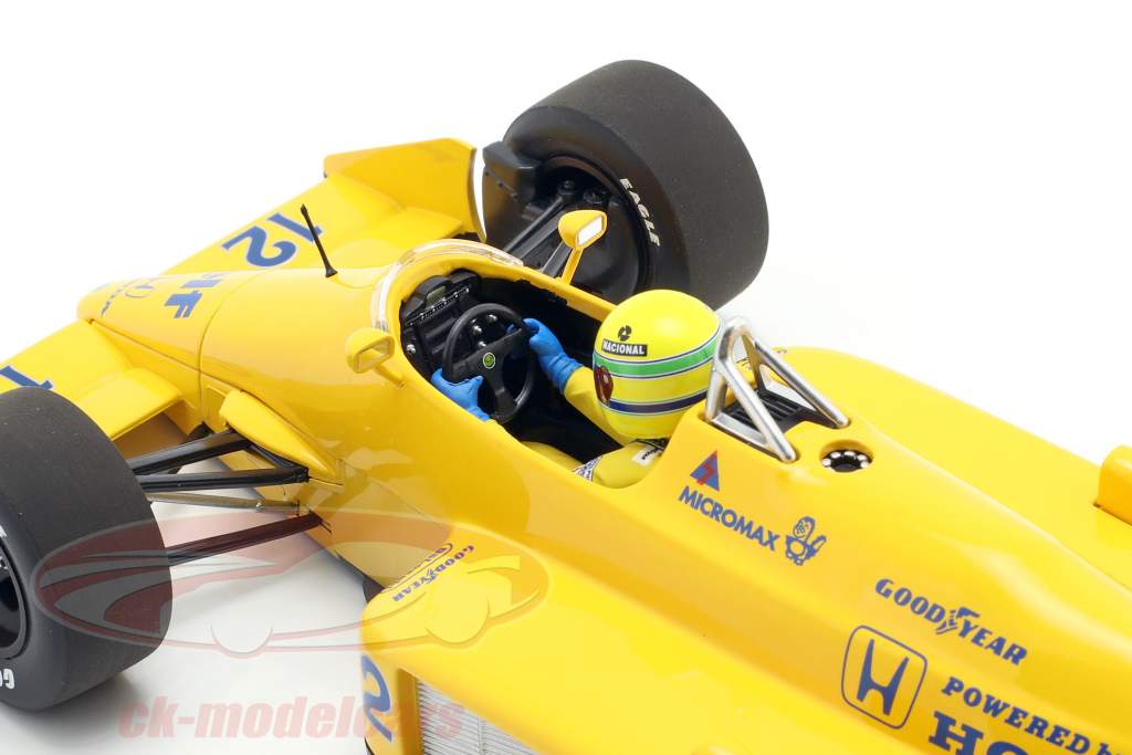 Ayrton Senna Lotus 99T #12 Winner Monaco GP Formel 1 1987 1:18 Minichamps