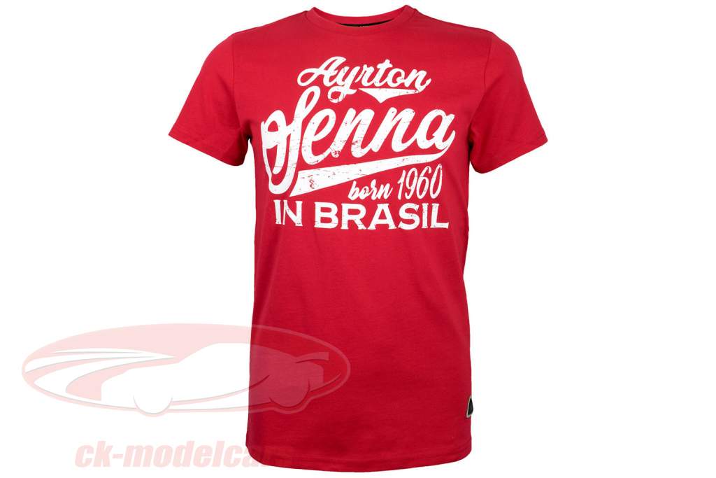 Ayrton Senna T-shirt bron in Brasil rood