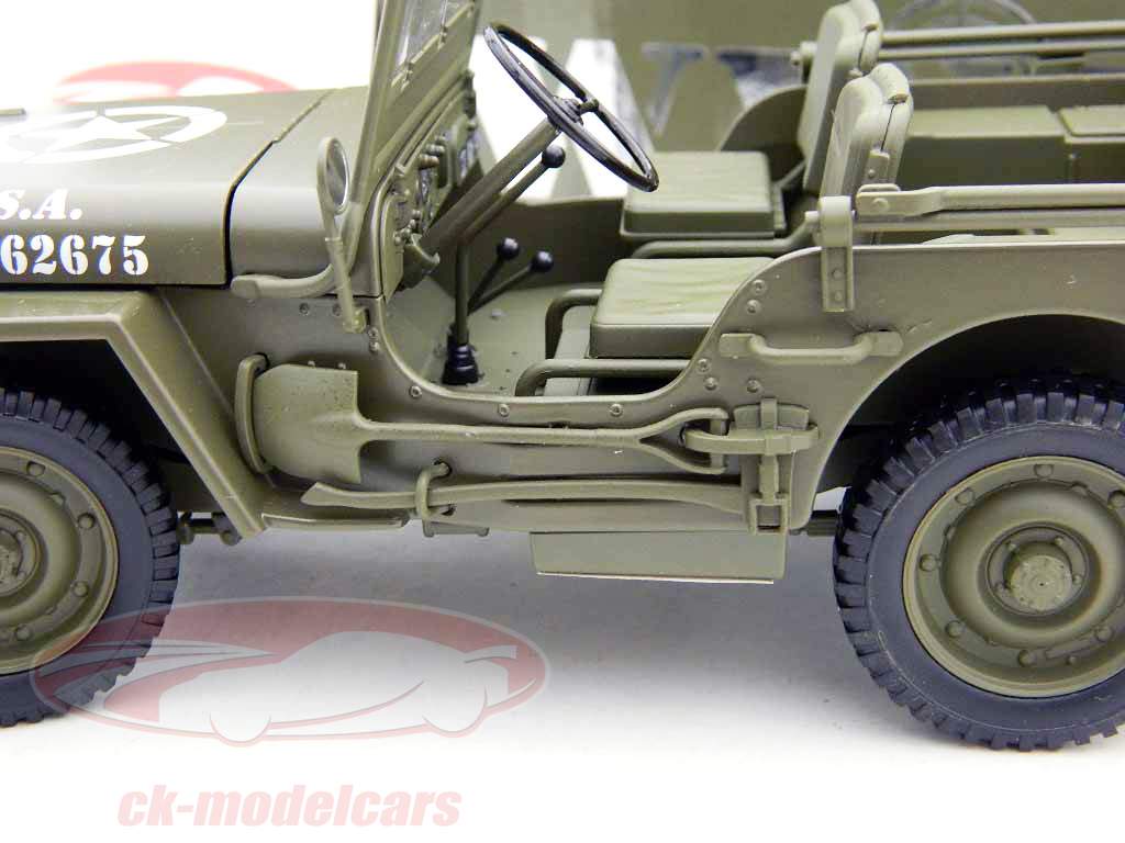 EE.UU. EJERCITO Willys Jeep cuarto camión verde 1:18 Welly