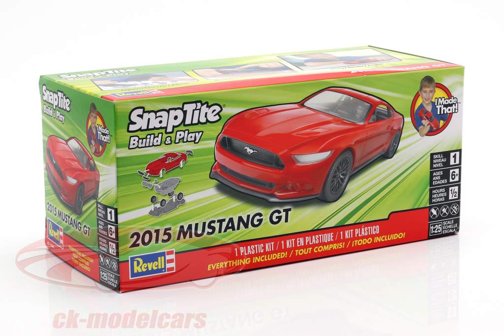 Ford Mustang GT Bouwjaar 2015 uitrusting rood 1:25 Revell