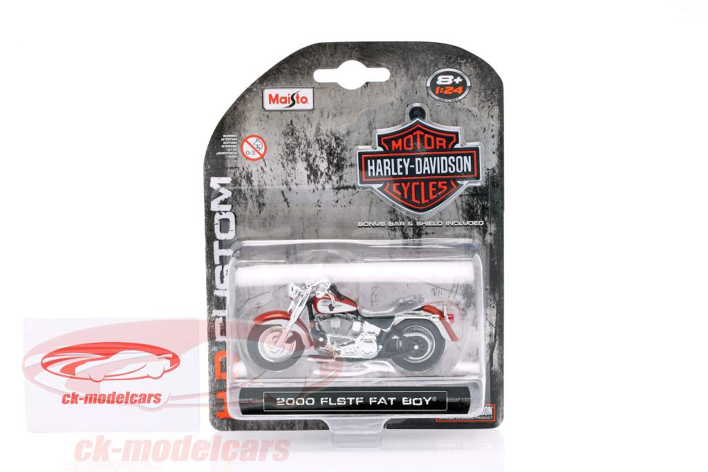 Harley Davidson FLSTF Fat Boy 築 2000 銀 / ブロンズ 1:24 Maisto